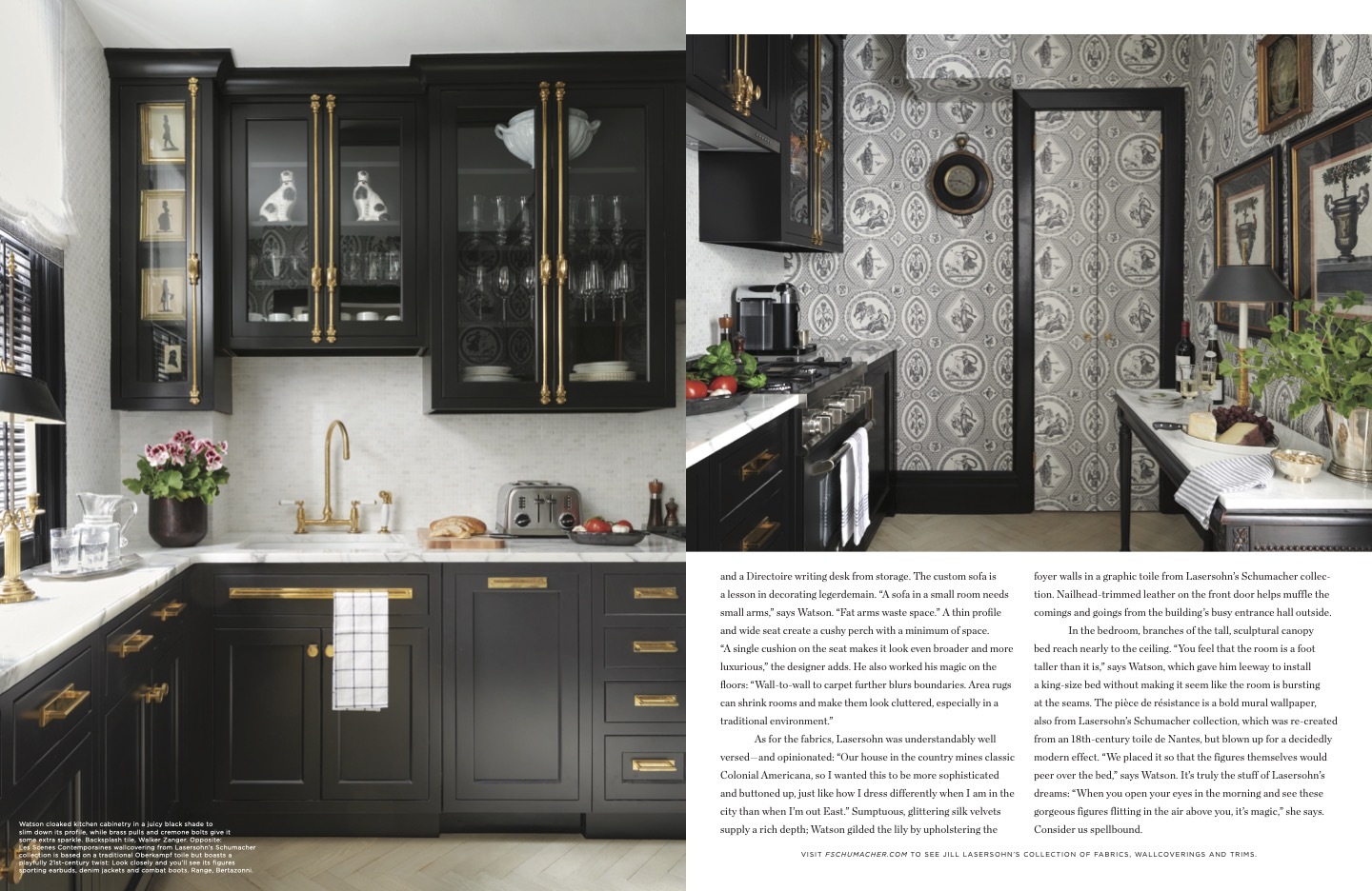 magazine spread showing kitchen design interiors